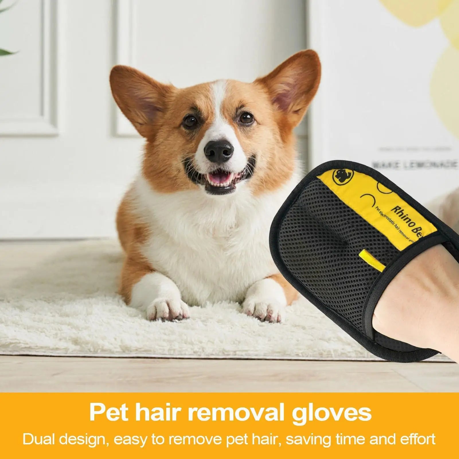 2-Pack Cat & Dog Grooming Gloves - Pet Hair Removal Brush