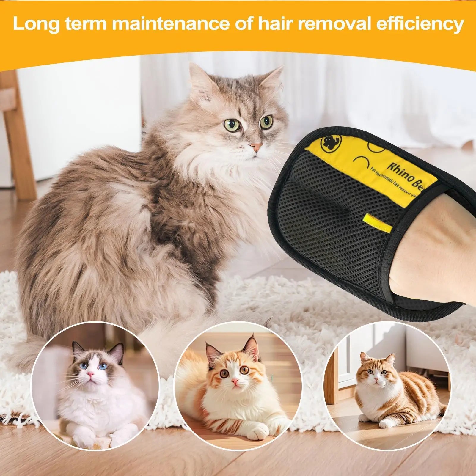 2-Pack Cat & Dog Grooming Gloves - Pet Hair Removal Brush